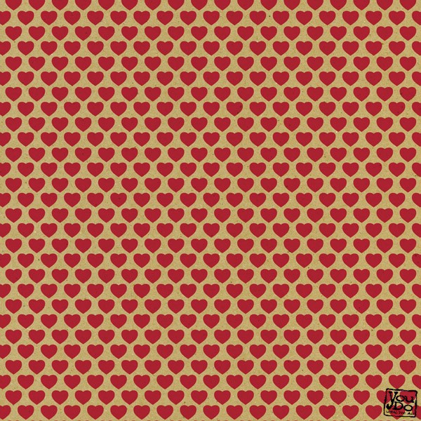 YCA Cardstock Cherry & Kraft Hearts #CCP2315