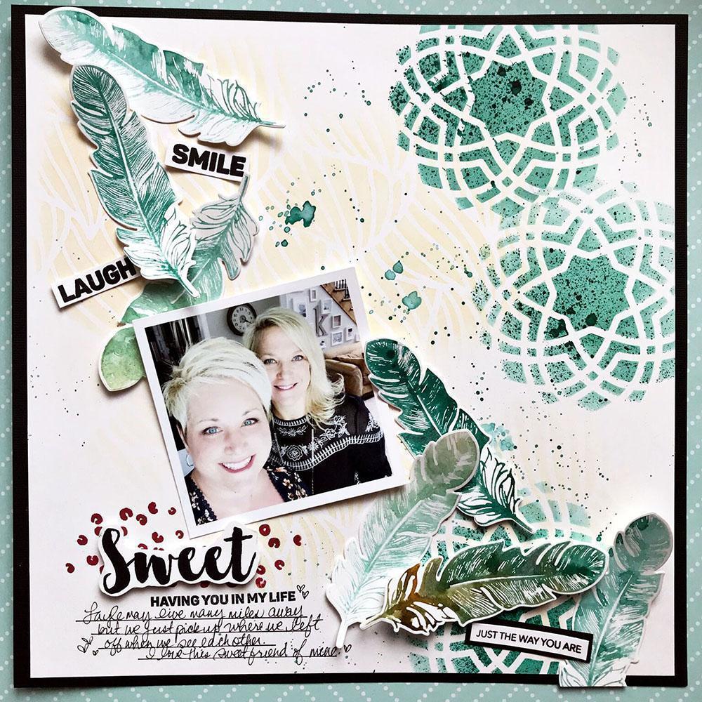 ALTENEW -Feathered Leaves Stencil - 8