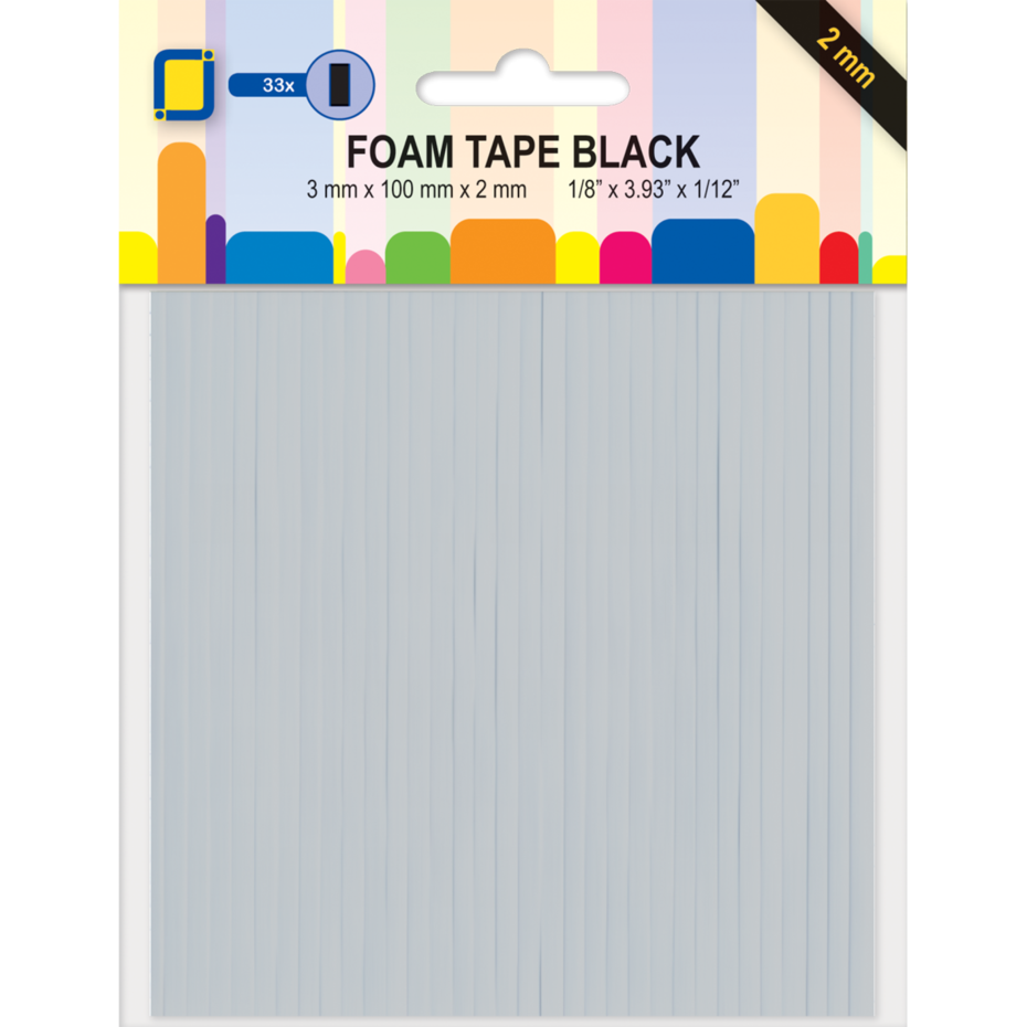 JEJE 3D Foam Lines Black 3x100x2mm BLACK