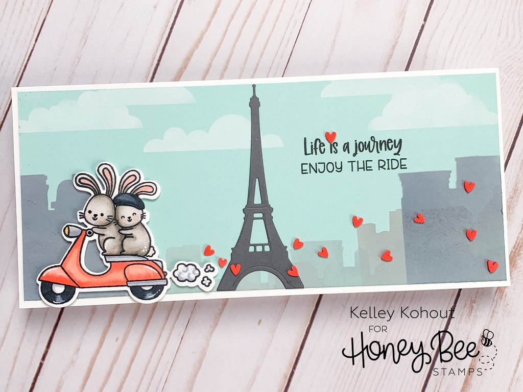 HONEY BEE STAMPS-Paris Skyline | Background Stencil - 4
