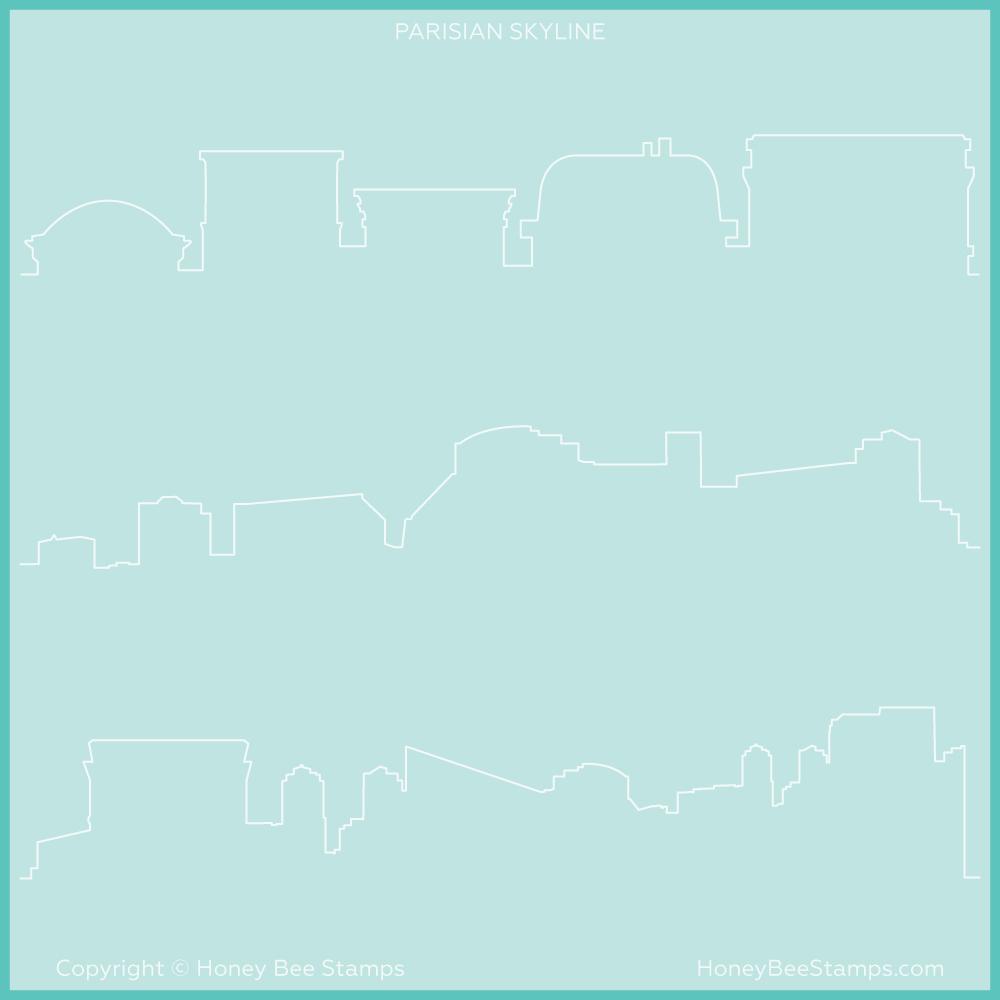 HONEY BEE STAMPS-Paris Skyline | Background Stencil