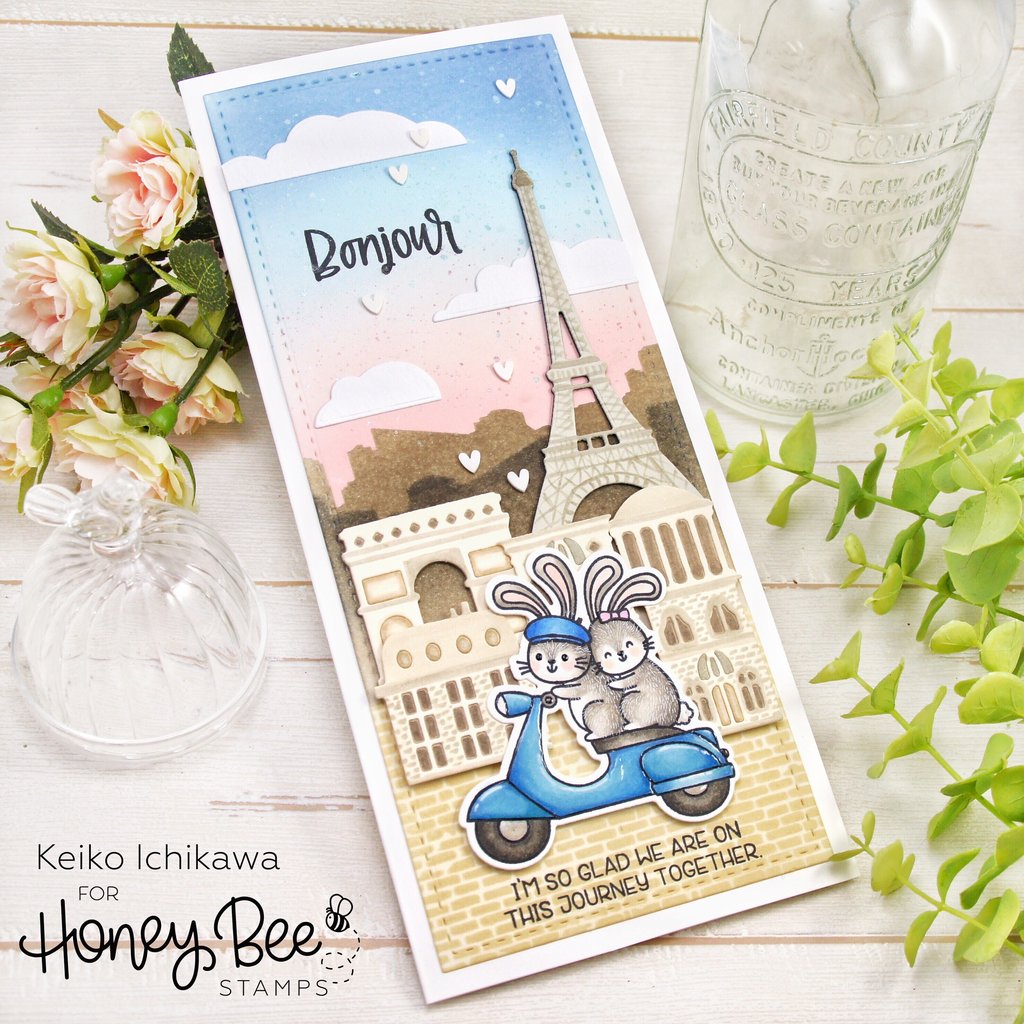 HONEY BEE STAMPS-Paris Skyline | Background Stencil - 3