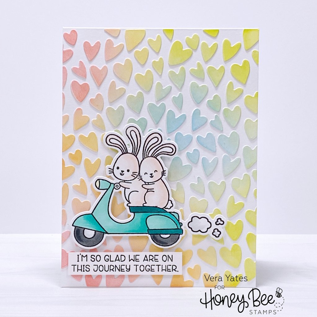 HONEY BEE STAMPS-Whimsical Hearts | Background Stencil - 4