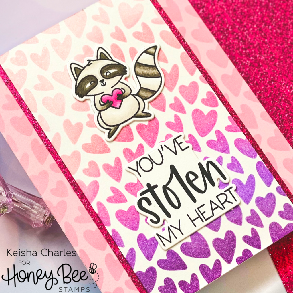HONEY BEE STAMPS-Whimsical Hearts | Background Stencil - 2