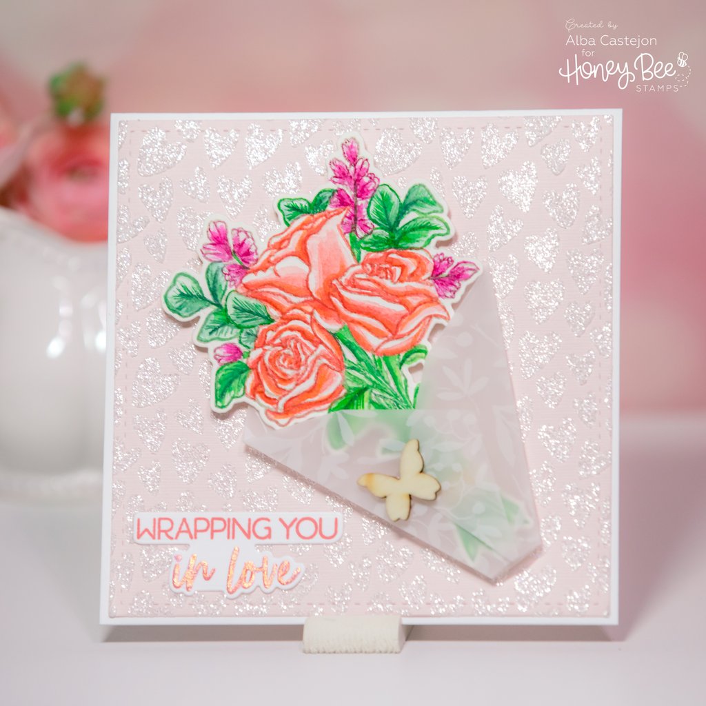 HONEY BEE STAMPS-Whimsical Hearts | Background Stencil - 3