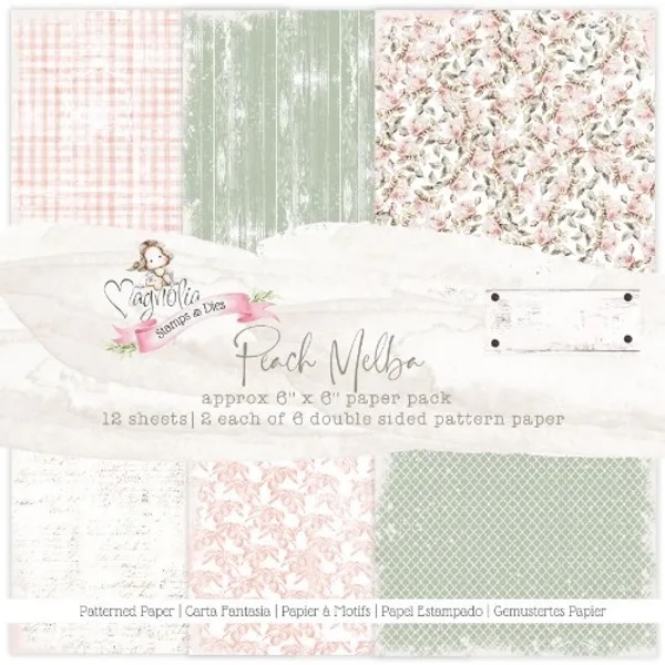 MAGNOLIA  -PM23 Patterned Paper Stack ~ Peach Melba