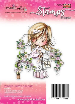 Polkadoodles -Winnie Gifts Galore Clear Stamp