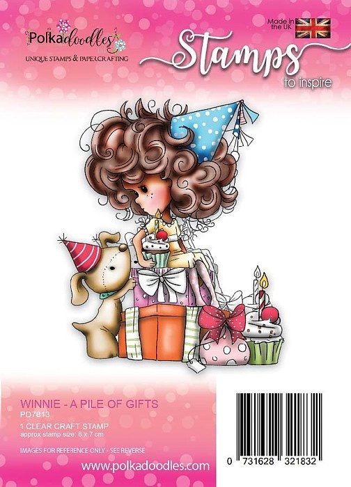 Polkadoodles -Winnie Pile of Gifts Clear Stamp