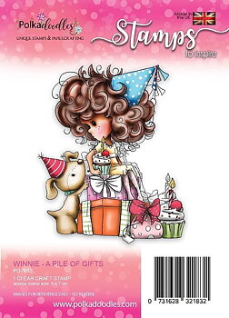 Polkadoodles -Winnie Pile of Gifts Clear Stamp