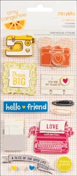 AMY TANGERINE REMARKS STICKERS  Hi Friend 