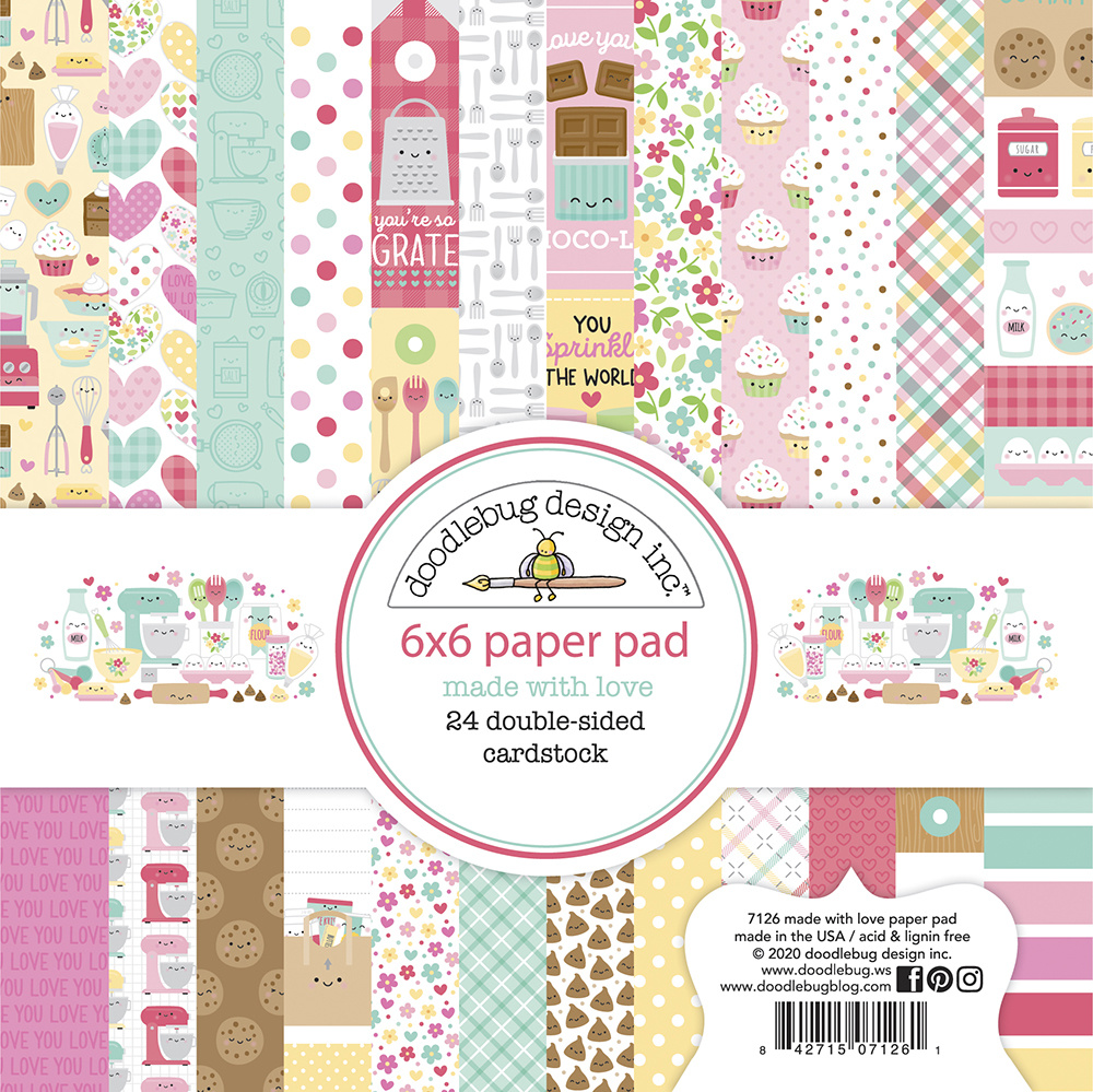 Doodlebug Design -Made With Love 6x6 Inch Paper Pad