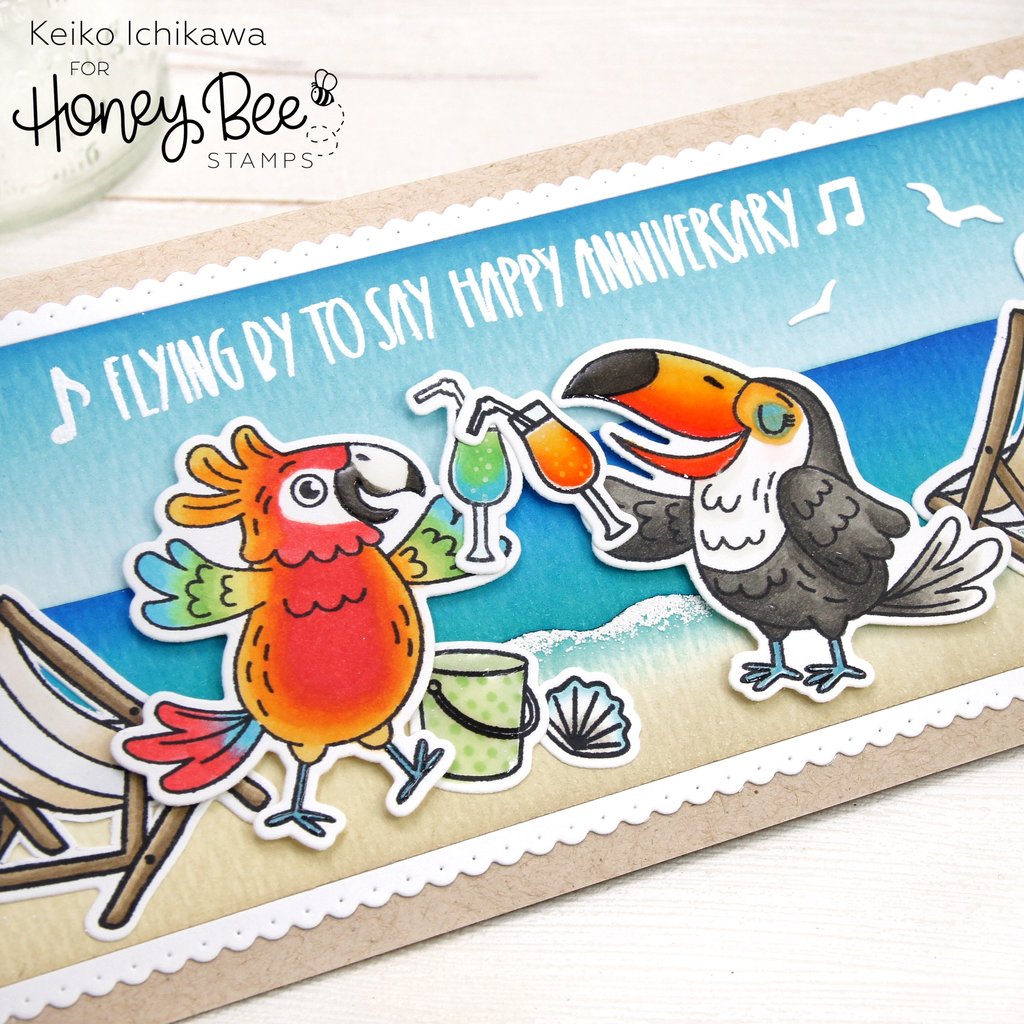 HONEY BEE STAMPS-Birds of Paradise | 6x8 Stampe & Die Set - 9