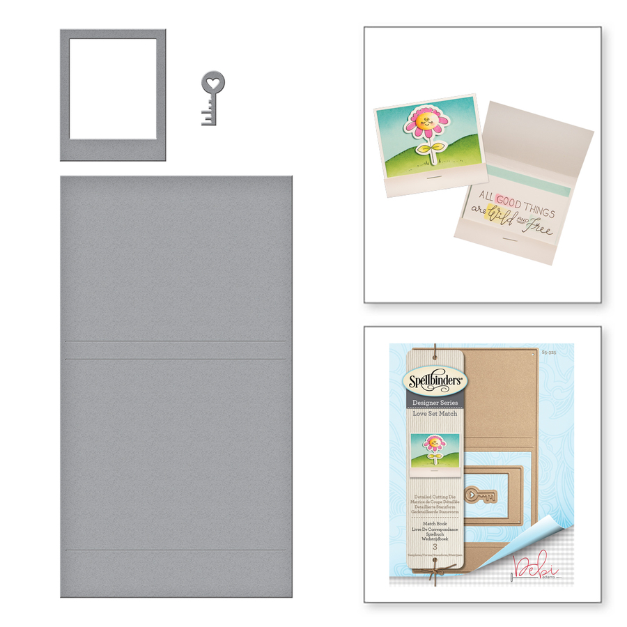 SPELLBINDERS-  MATCH BOOK ETCHED DIES LOVE SET MATCH  BUNDLE  - 5