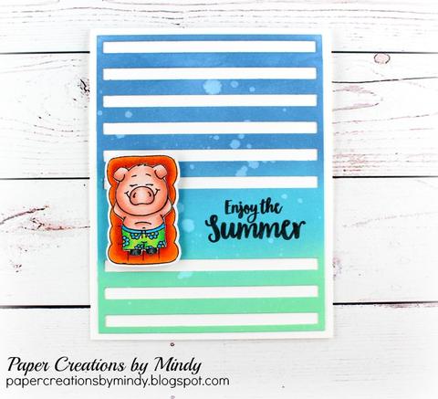 GERDA STEINER DESIGNS-Pool Piggies 4x6  Stamp & Die  Set - 10