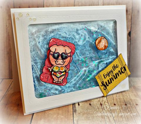 GERDA STEINER DESIGNS-Pool Piggies 4x6  Stamp & Die  Set - 11