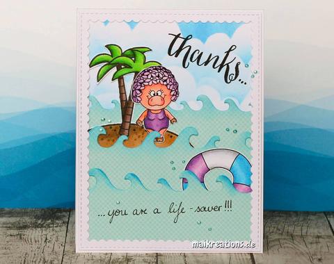 GERDA STEINER DESIGNS-Pool Piggies 4x6  Stamp & Die  Set - 9