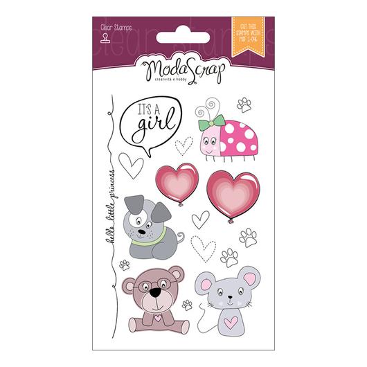 MODASCRAP CLEAR STAMPS   -COLOR OF PUPPIES GIRL