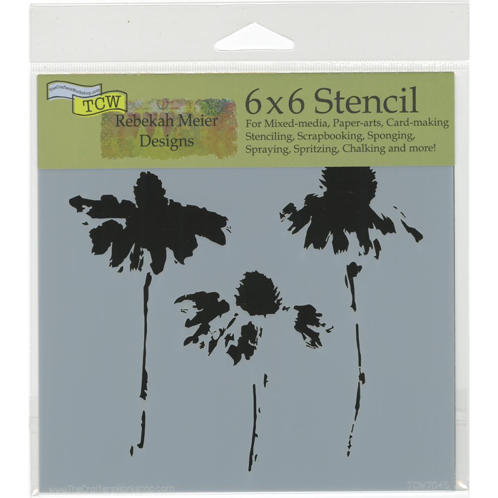 TCW - STENCIL 6X6 Cone Flowers