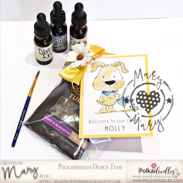 Polkadoodles -Fuzzypuff Scruff the dog Gardening - 2