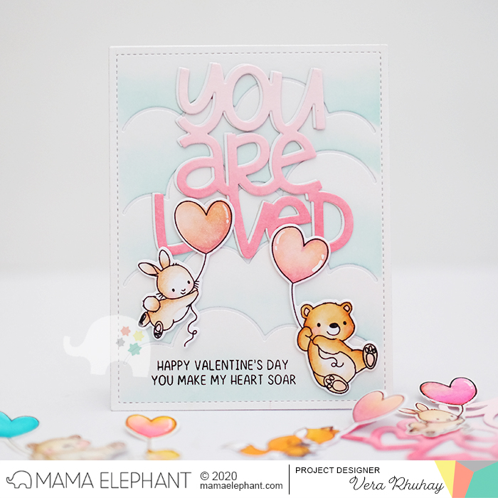  MAMA ELEPHANT-UP WITH LOVE   stamp & die set - 12