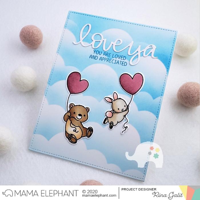  MAMA ELEPHANT-UP WITH LOVE   stamp & die set - 5