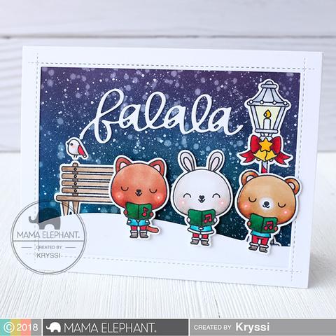  MAMA ELEPHANT-LET'S GO CAROLING STAMP & DIE SET - 4