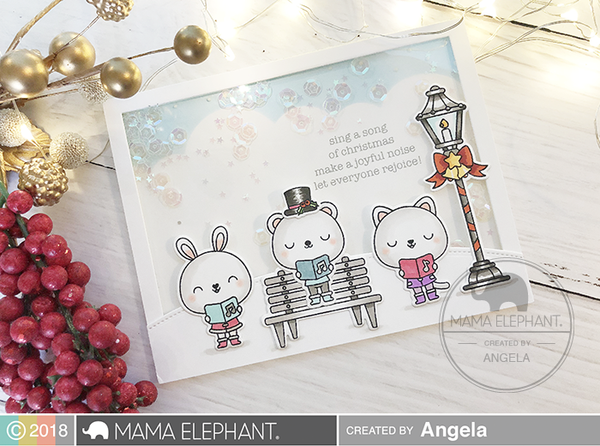  MAMA ELEPHANT-LET'S GO CAROLING STAMP & DIE SET - 3