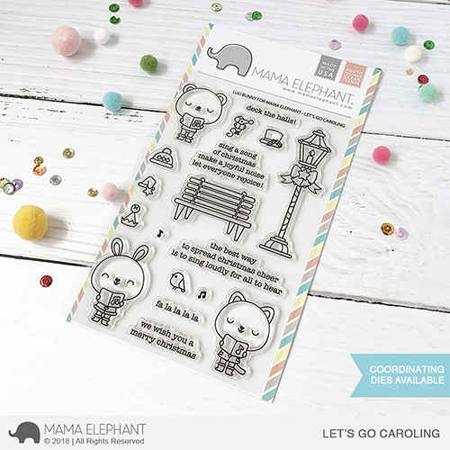  MAMA ELEPHANT-LET'S GO CAROLING STAMP & DIE SET