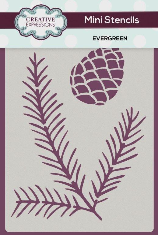  CREATIVE EXPRESSIONS-Mini Stencil Evergreen