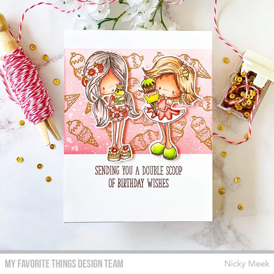 My Favorite Things -TI Double Scoop of Cute STAMP & DIE SET - 6