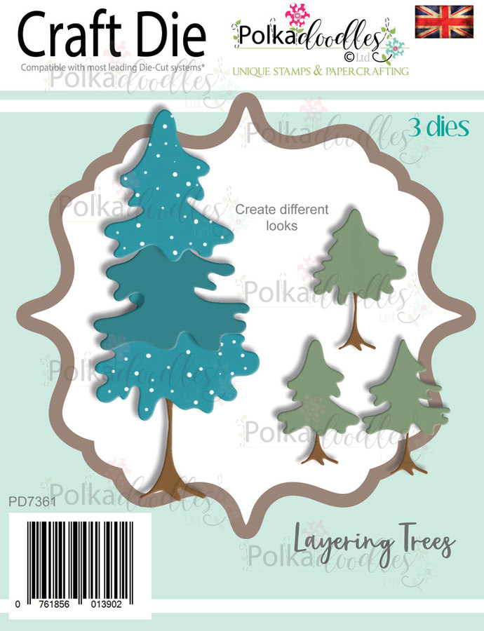 Polkadoodles -Layering Trees - Christmas holiday Craft cutting die