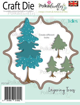 Polkadoodles -Layering Trees - Christmas holiday Craft cutting die