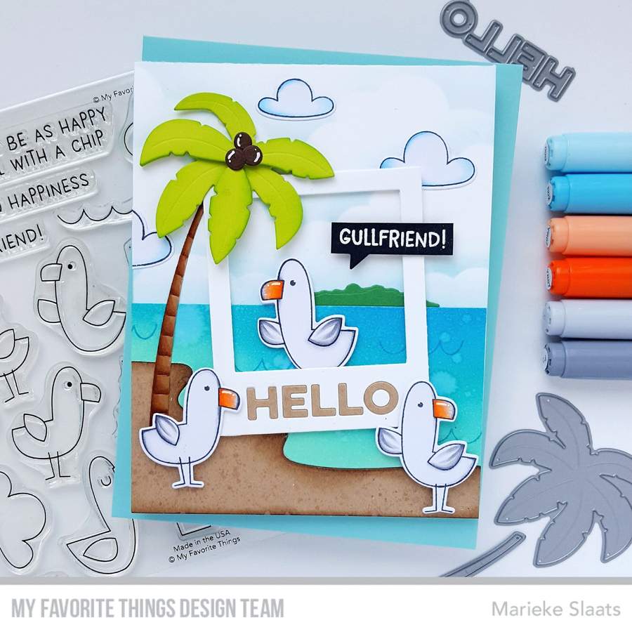 MY FAVORITE THINGS -Seaside Seagulls STAMP & DIE SET - 8