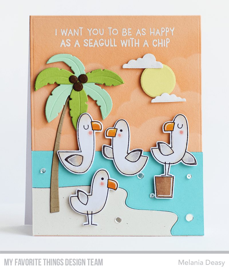 MY FAVORITE THINGS -Seaside Seagulls STAMP & DIE SET - 6