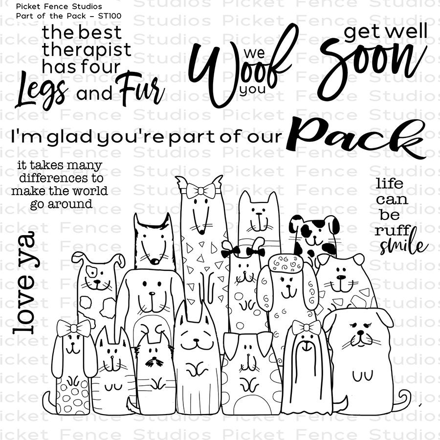 PICKET FENCE STUDIOS - Part of the Pack Clear Stamps  - 3