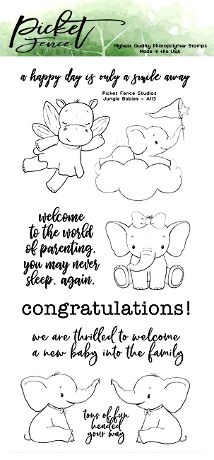 PICKET FENCE STUDIOS -Jungle Babies Clear Stamps
