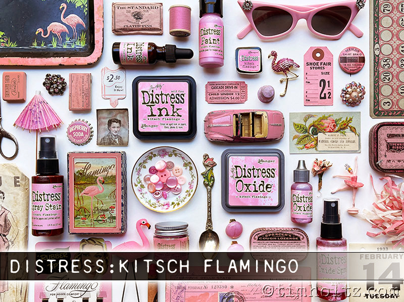 RANGER Tim Holtz  Distress Ink Pad Re-Inker Kitsch Flamingo - 2