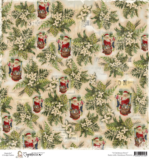 P-ACS12 Santa with Christmas Flowers