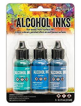 RANGER -Tim Holtz Alcohol Ink Kit -Teal/Blue Spectrum 