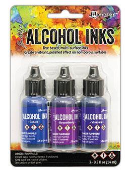 RANGER -Tim Holtz Alcohol Ink Kit -Indigo/Violet Spectrum