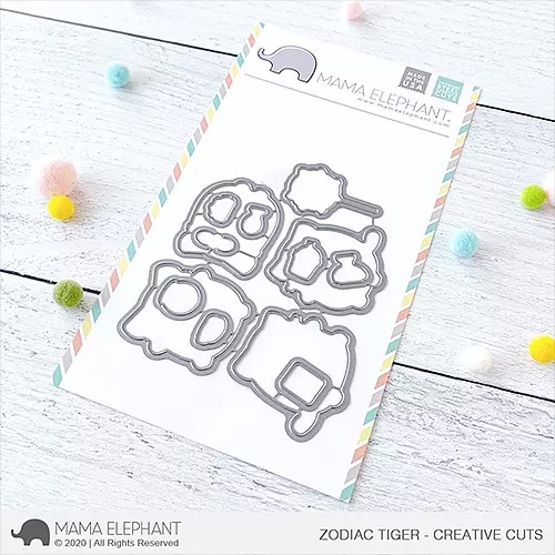 MAMA ELEPHANT-ZODIAC TIGER STAMP & DIE SET - 5