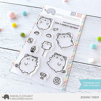 MAMA ELEPHANT-ZODIAC TIGER STAMP & DIE SET
