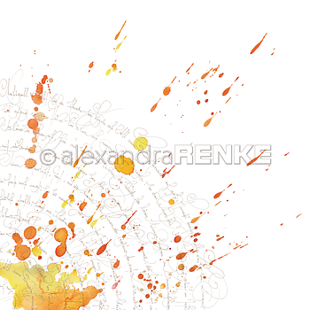 ALEXANDRA RENKE -Designpaper 'Calligraphy yellow orange'
