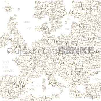 ALEXANDRA RENKE -Designpaper Typo Europe, gold'