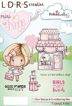 Polkadoodles Mini Winnie Boutique Shopping Clear Stamps & Co-Ordinating Dies