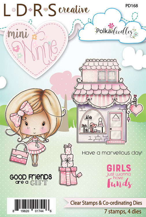 Polkadoodles Mini Winnie Boutique Shopping Clear Stamps & Co-Ordinating Dies - 5