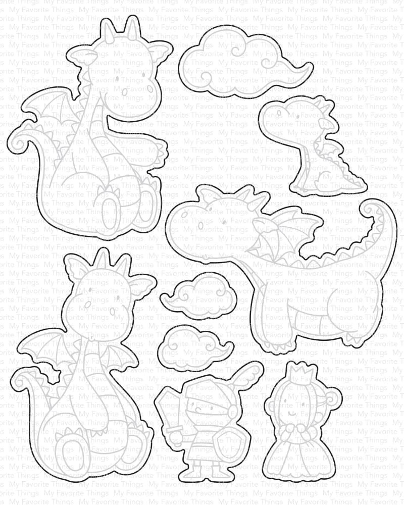 MY FAVORITE THINGS -BB Magical Dragons STAMP & DIE SET - 2