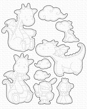 MY FAVORITE THINGS -BB Magical Dragons STAMP & DIE SET