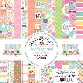 Doodlebug Design -Pretty Kitty 6x6 Inch Paper Pad