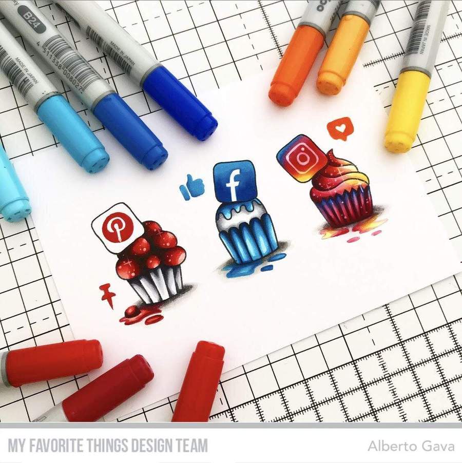 MY FAVORITE THINGS -All the Cupcakes  STAMP & DIE SET - 6